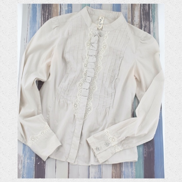 Floreat Long-Sleeve Blouse with Lace & Silk Trim S - Picture 3 of 8